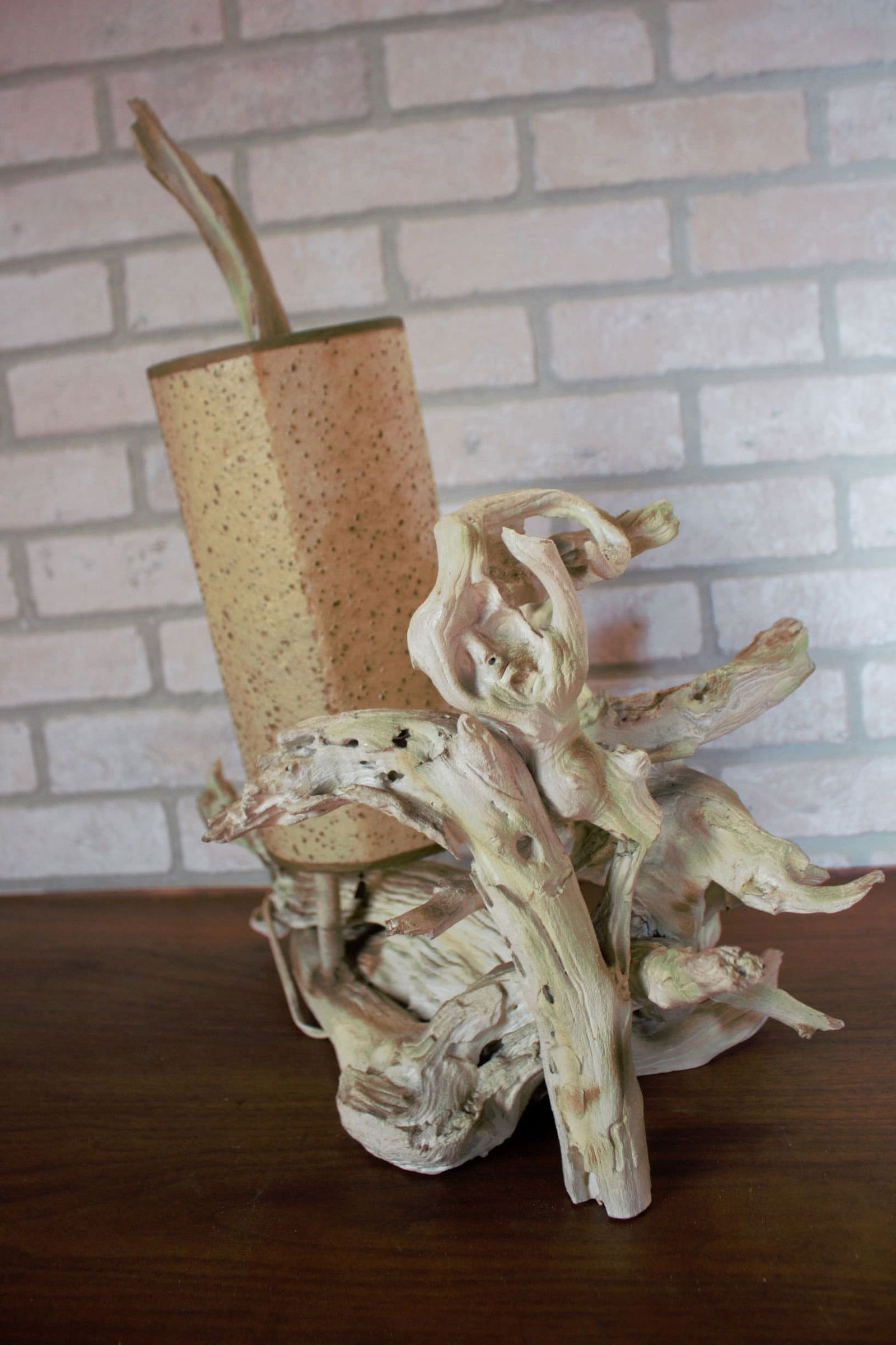 Mid Century Modern Driftwood Table Lamp - Set of 2 - 4