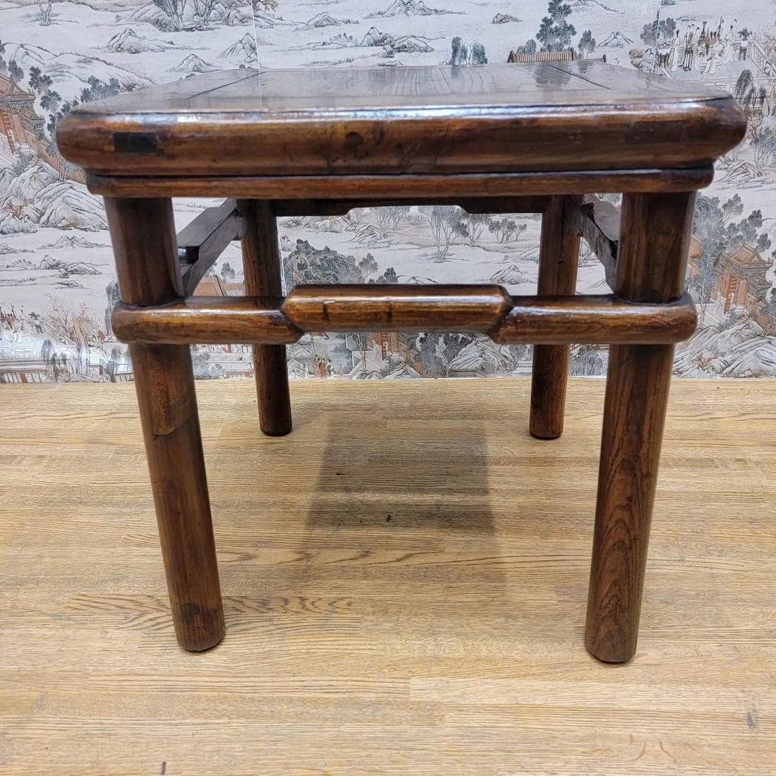 Antique Shanxi Province Geometric Frieze Elm Side Table - 5
