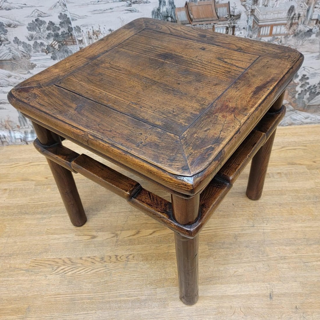 Antique Shanxi Province Geometric Frieze Elm Side Table - 6