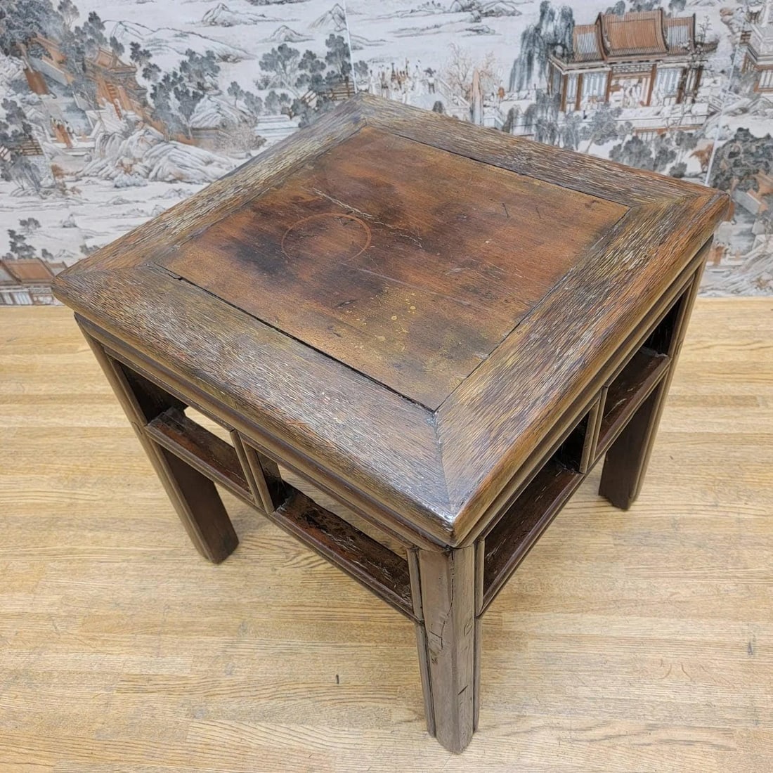 Antique Shanxi Province Elm Square Side Table - 2