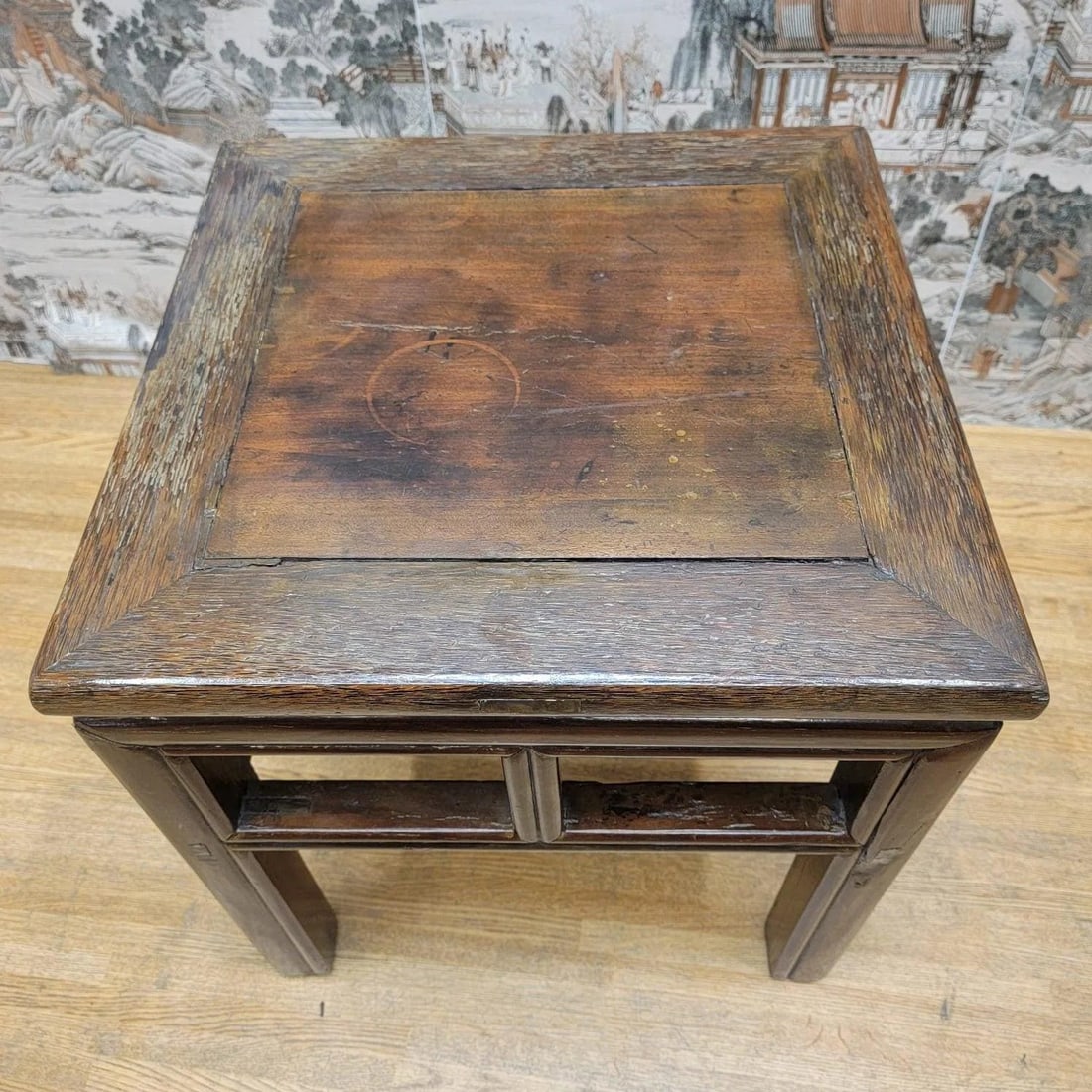 Antique Shanxi Province Elm Square Side Table - 3