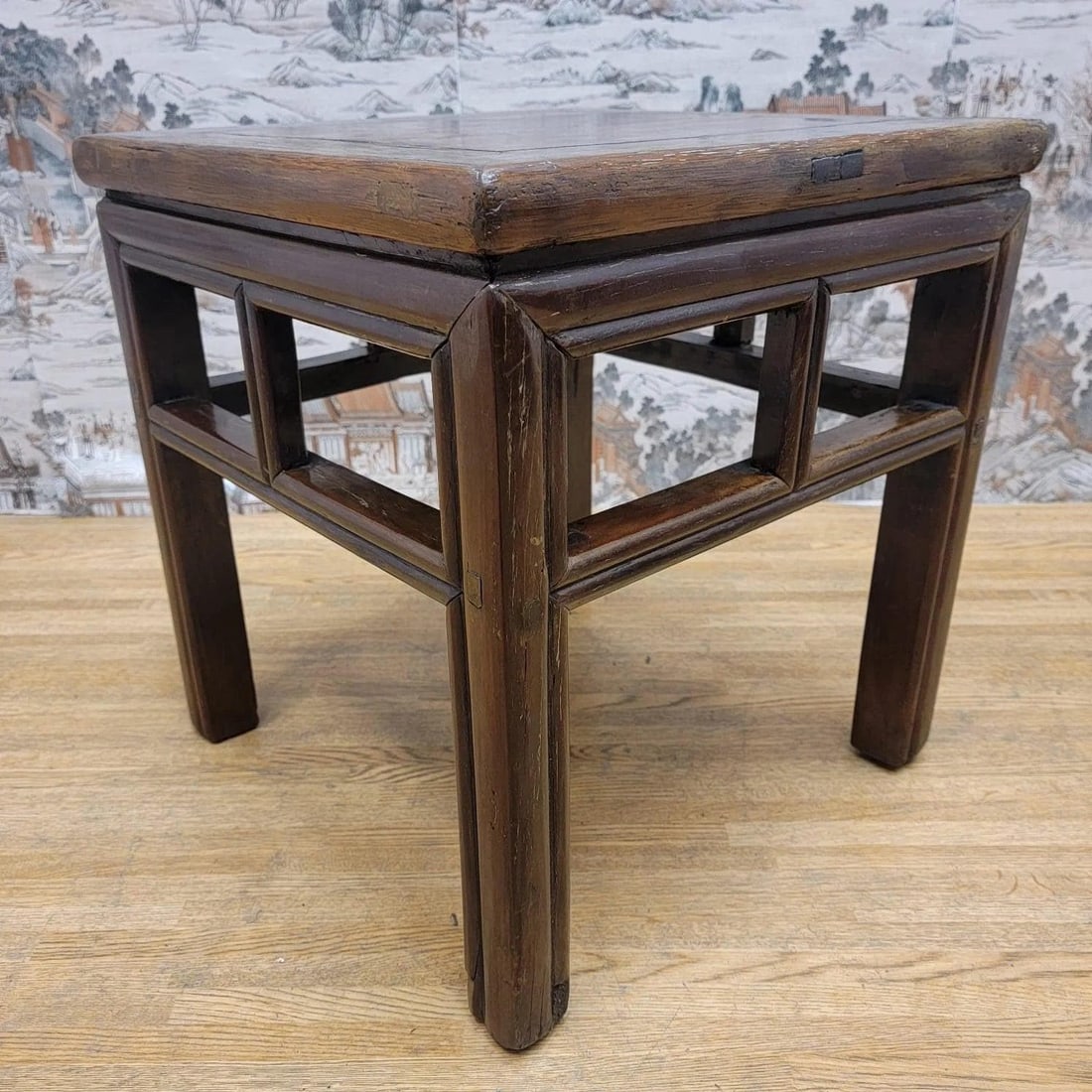 Antique Shanxi Province Elm Square Side Table - 5