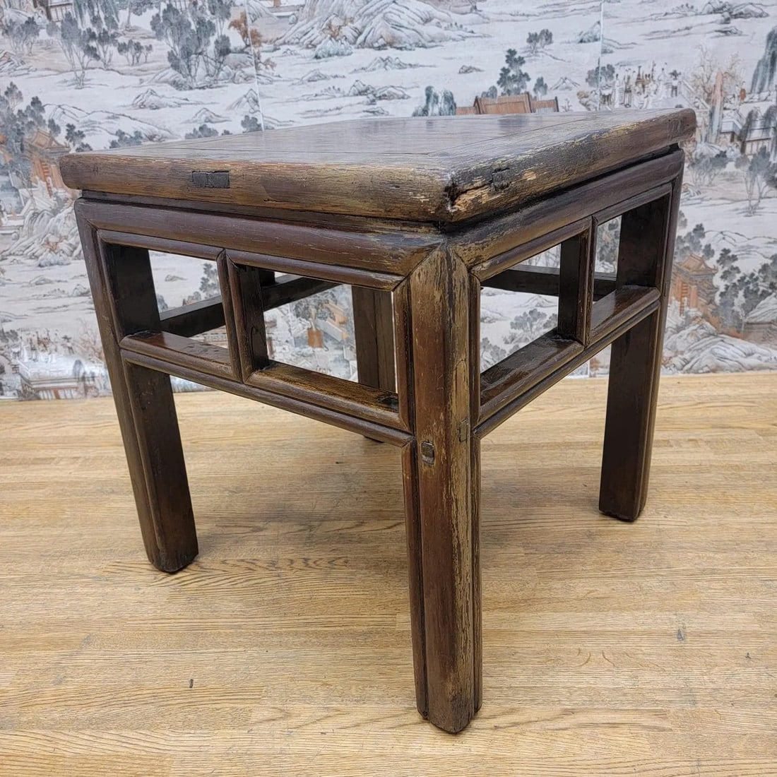 Antique Shanxi Province Elm Square Side Table - 6