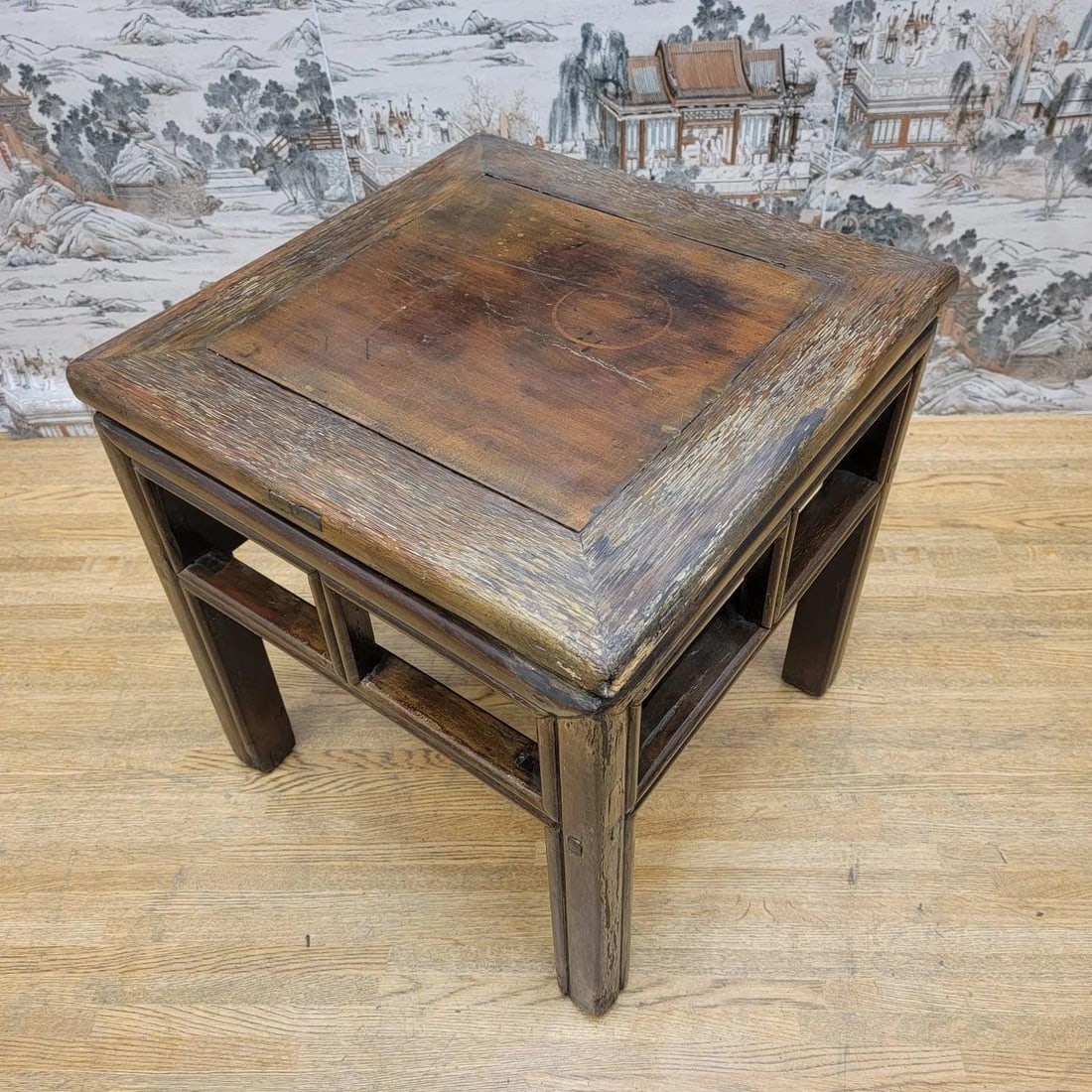 Antique Shanxi Province Elm Square Side Table - 8