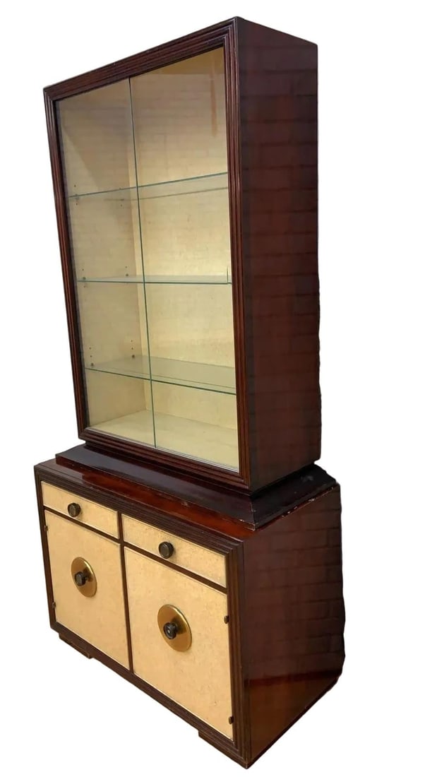 Art Deco Mahogany & Cork Buffet Cabinet by Johnson Furniture - 3