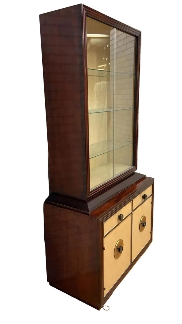 Art Deco Mahogany & Cork Buffet Cabinet by Johnson Furniture - 4