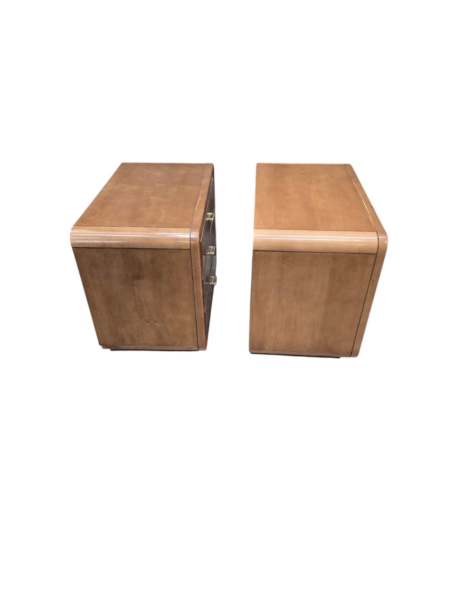 Art Deco American of Martinsville Headboard and Nightstands Set - 6