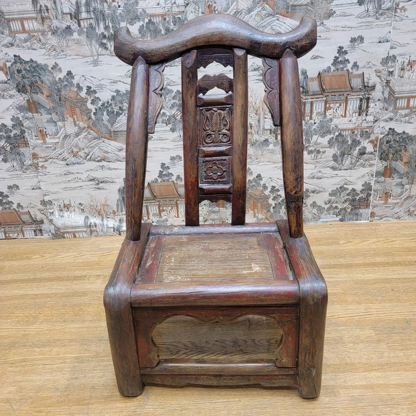 Antique Shanxi Province Carved Elm Chair - 4
