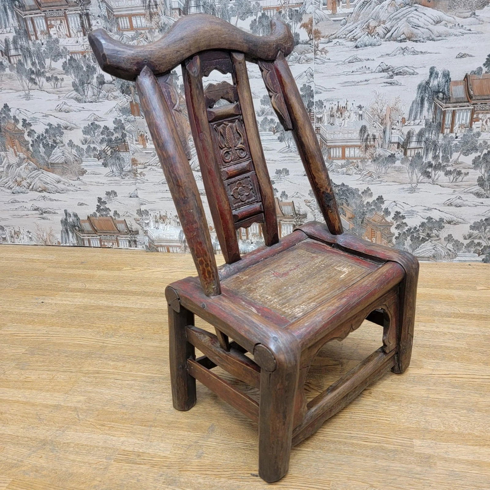 Antique Shanxi Province Carved Elm Chair - 5
