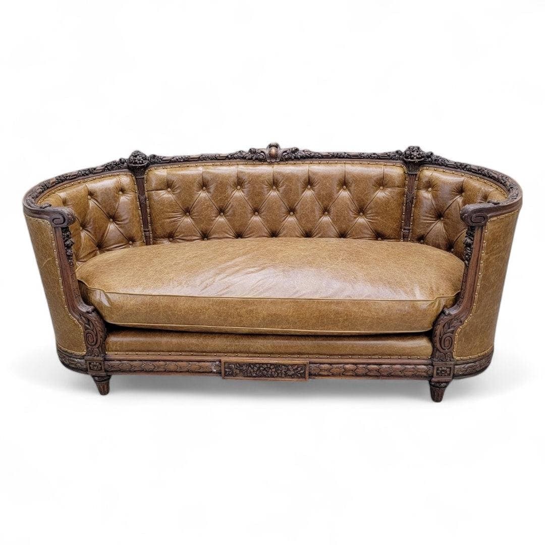 Antique French Regency Style Carved Sofa Newly Reupholstered (1 of 10)
