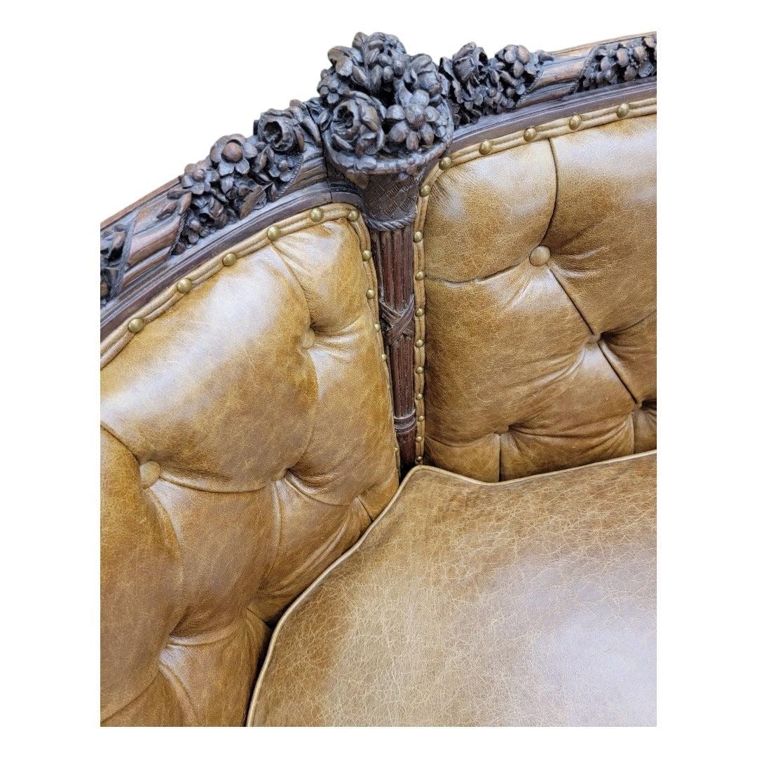 Antique French Regency Style Carved Sofa Newly Reupholstered - 9