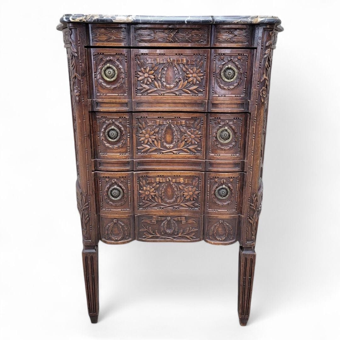 Antique French Carved Commode Chest - 10