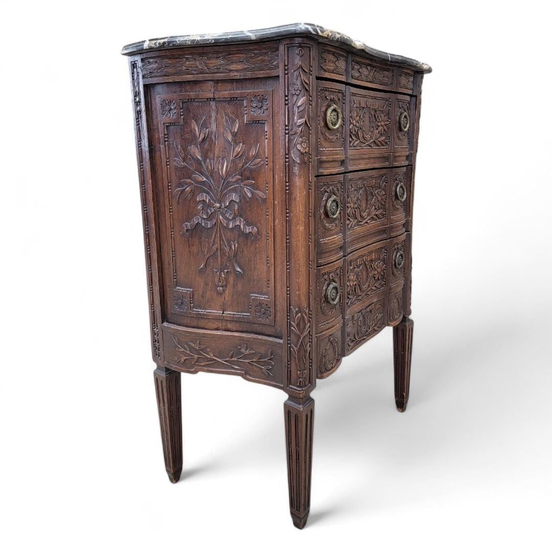 Antique French Carved Commode Chest - 5