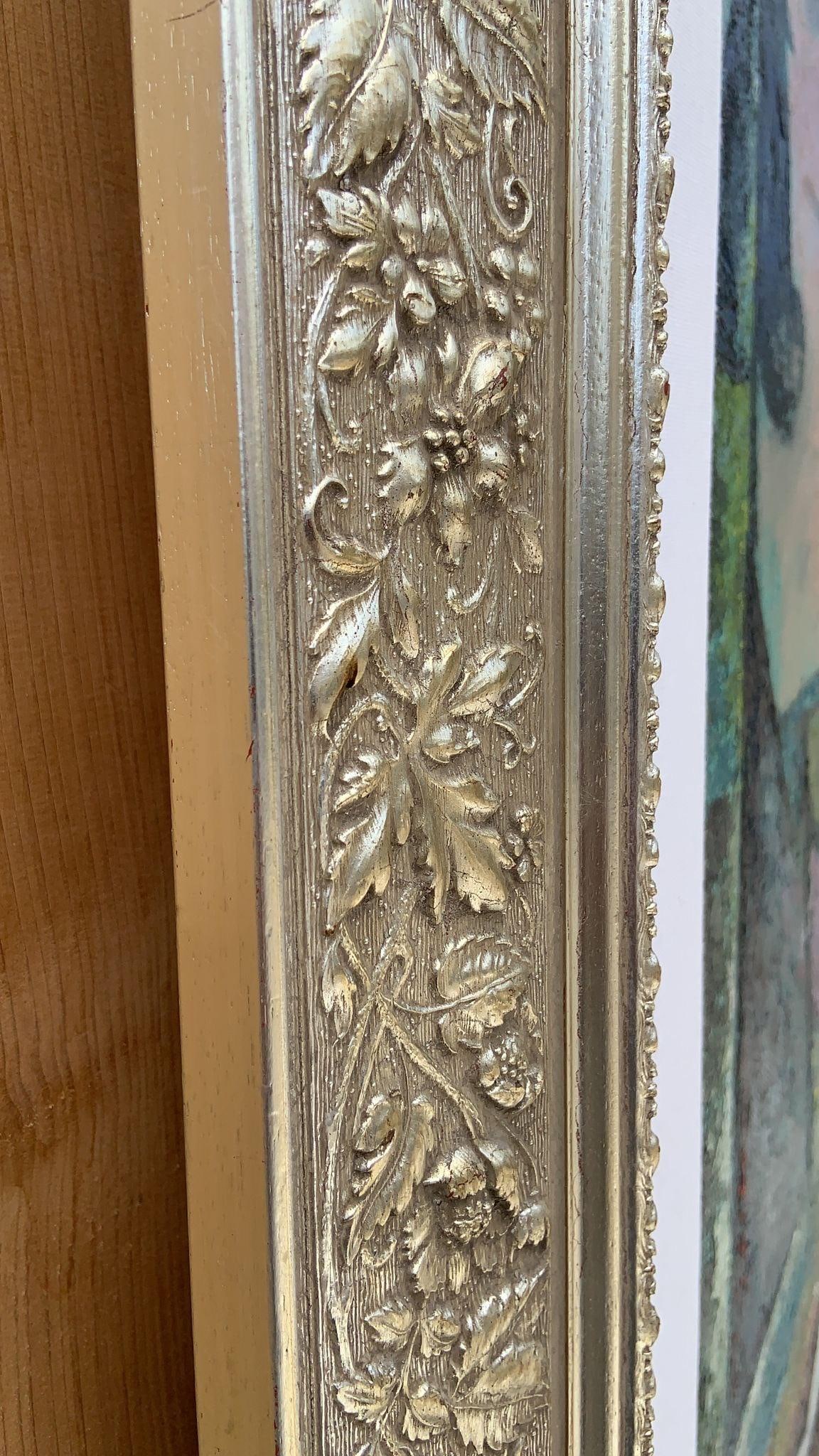 Vintage Art Deco Framed Oil on Canvas Painting Wall Art Wall Decor - 2