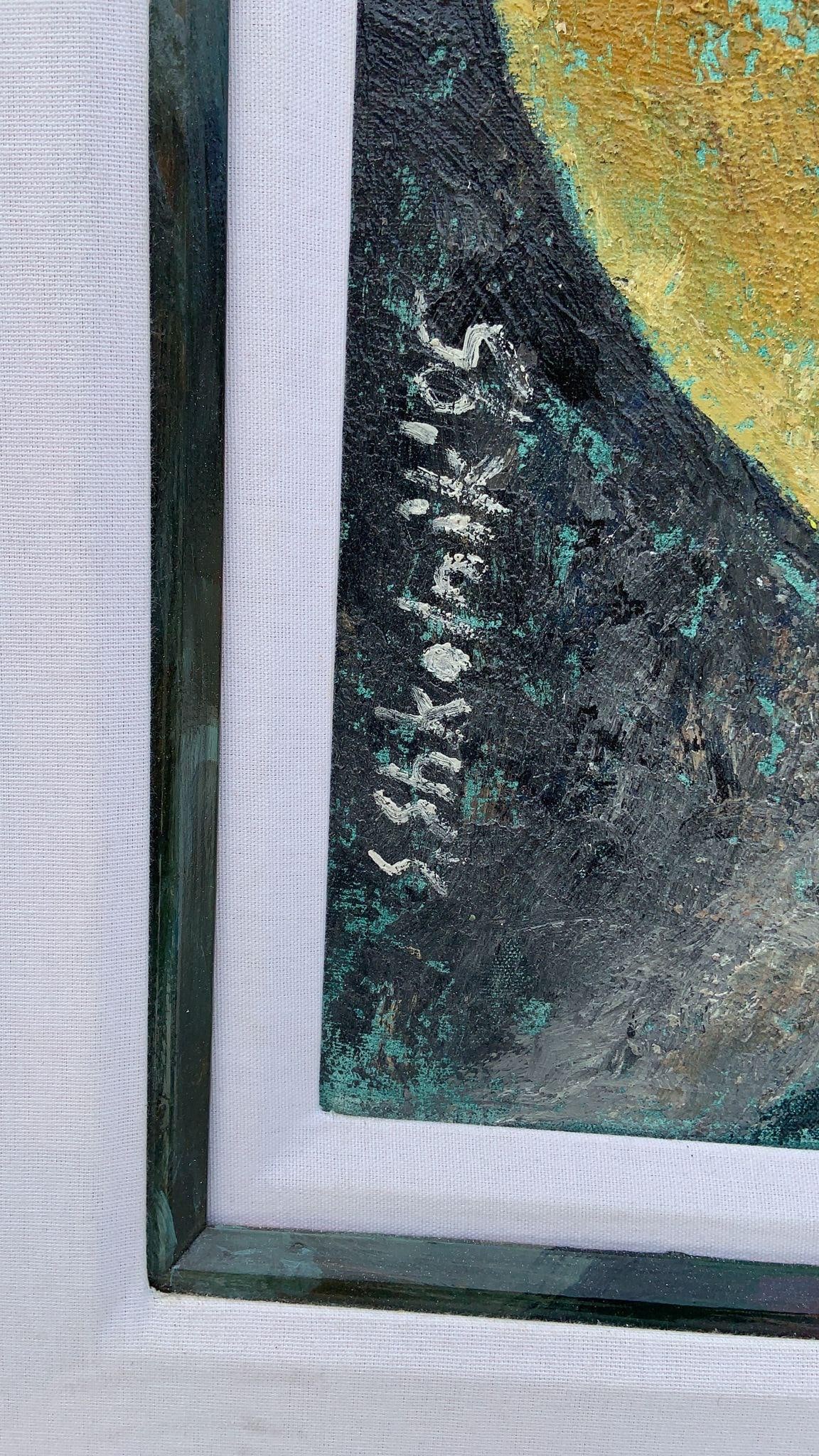 Vintage Art Deco Framed Oil on Canvas Painting Wall Art Wall Decor - 4