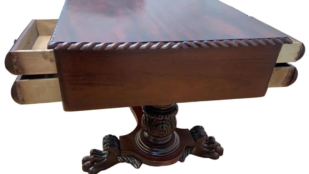 Antique Empire Carved Mahogany Partner?s Desk - 2