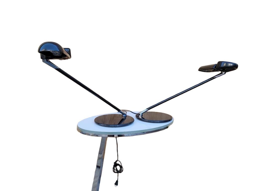 Postmodern Adjustable Desk Lamp ?Ring? by Arteluce - Pair: Title: Postmodern Adjustable Desk Lamp ‘Ring’ by Arteluce - Pair Description: Postmodern Bruno Gecchelin for Arteluce Adjustable Desk Lamp ‘Ring’ - Pair Chic postmodern, high q