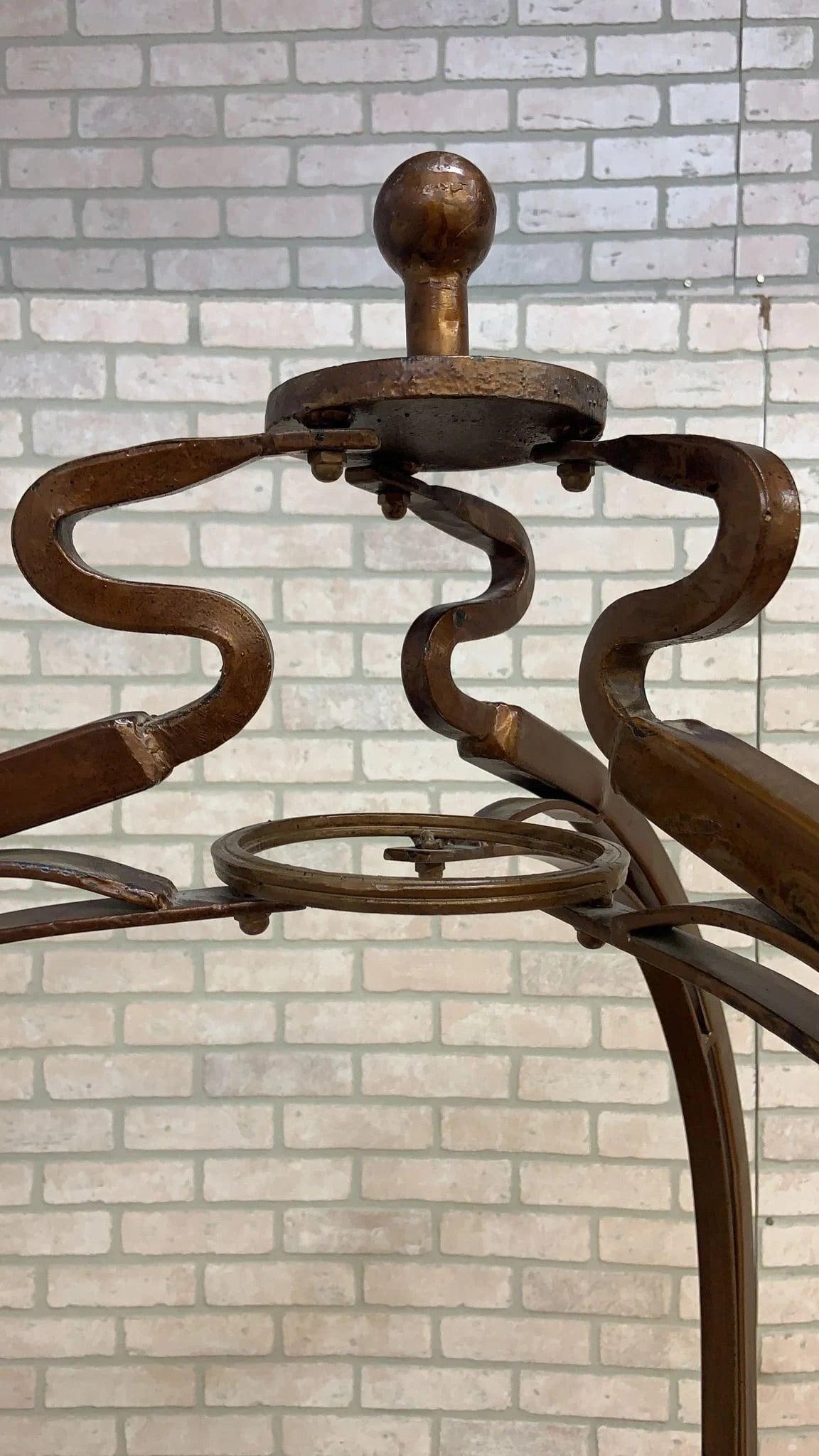 Vintage Victorian Style Iron and Beveled Circular Glass Shelf Boutique/Closet Display Stand - 4