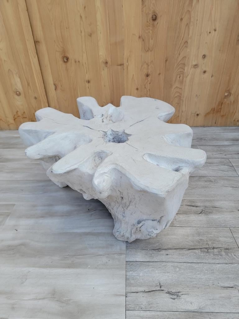 Vintage Bleached Teak Tree Root Sculpted Coffee Table - 5