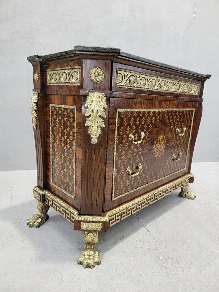 Antique French Empire Style Marquetry Inlay Chest Commode - 4