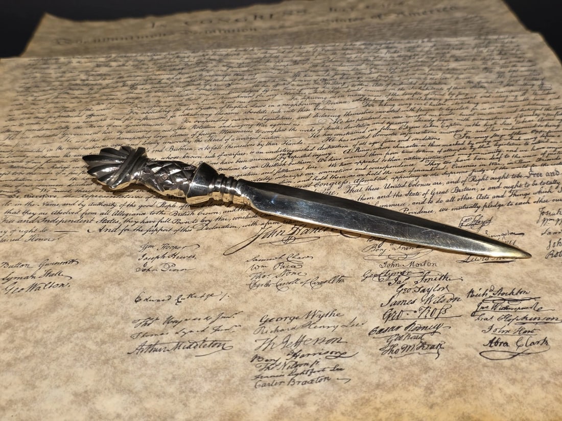 Brass Pineapple Handle Letter Opener - 11