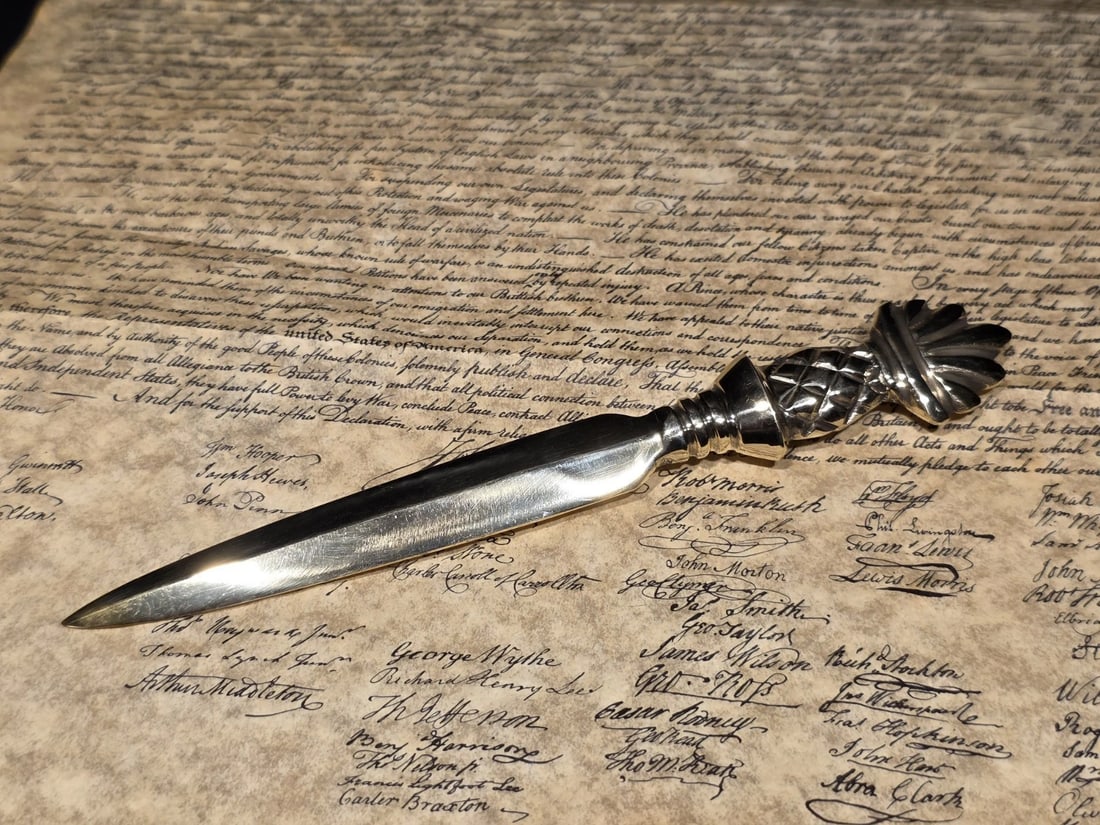 Brass Pineapple Handle Letter Opener - 12