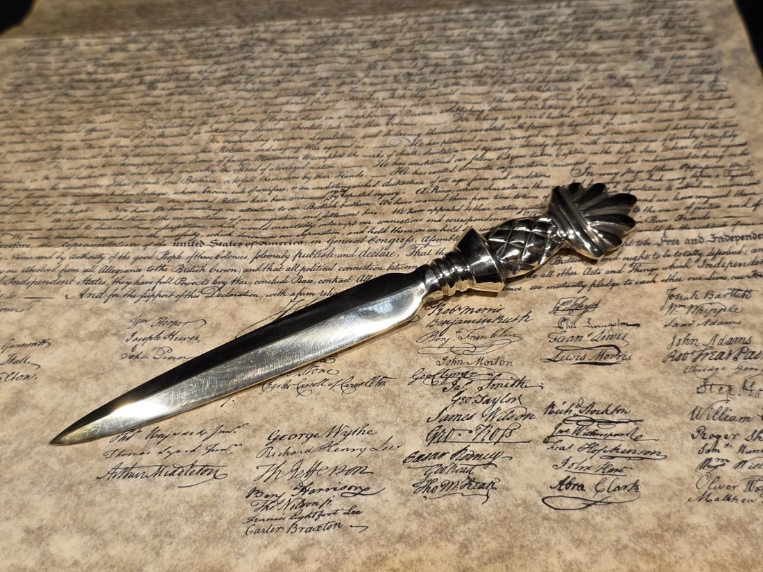 Brass Pineapple Handle Letter Opener - 13