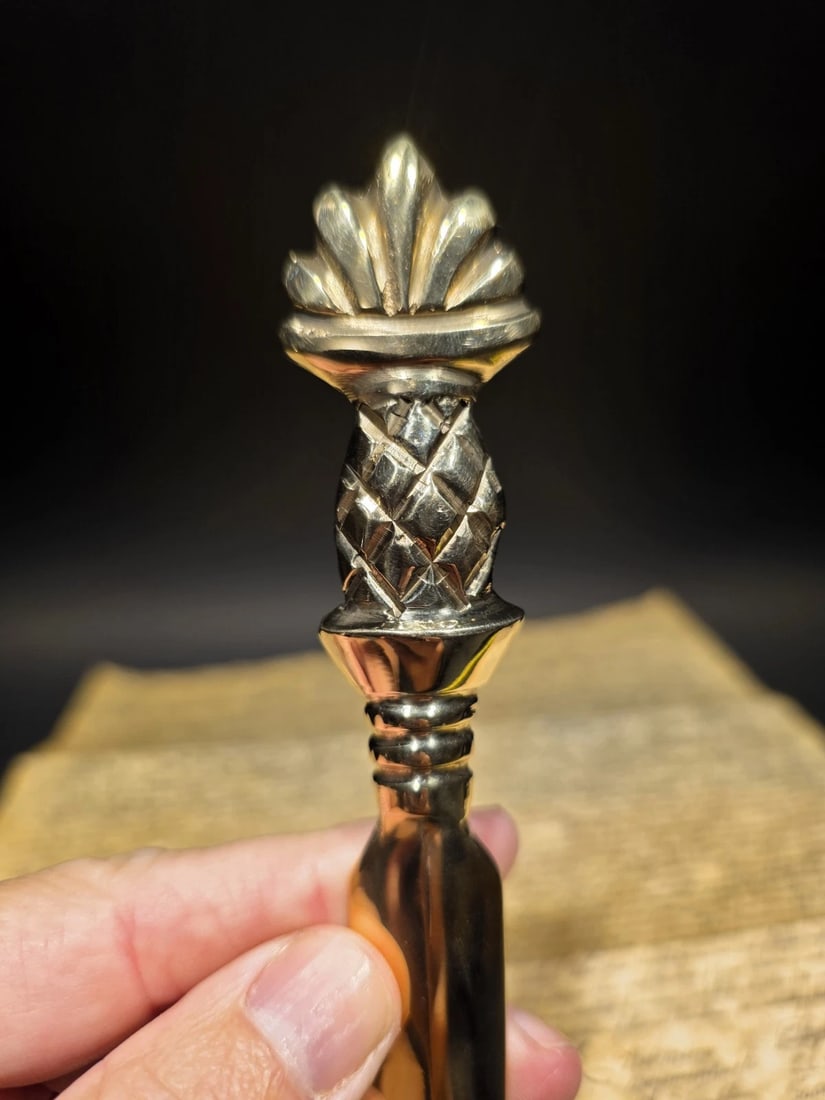 Brass Pineapple Handle Letter Opener - 7