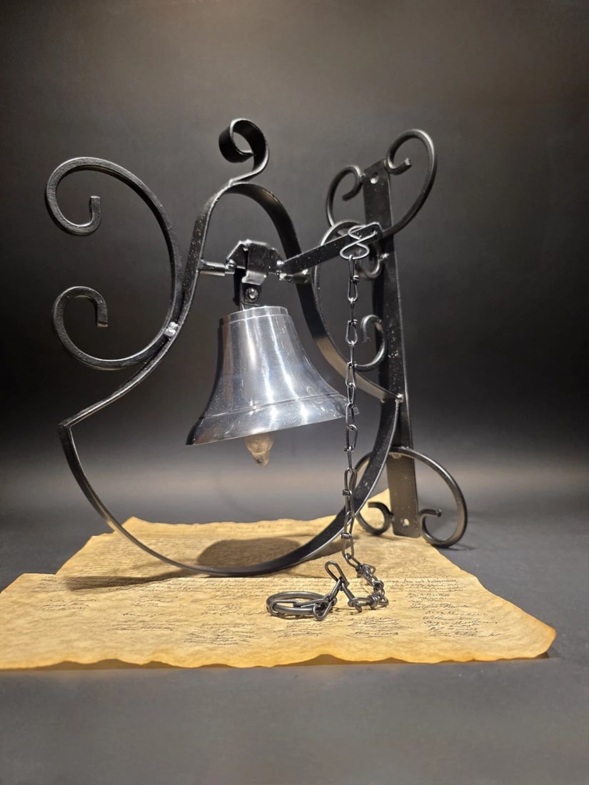 Wrought Iron Scrollwork Wall Mounted Garden/Home Bell - 6