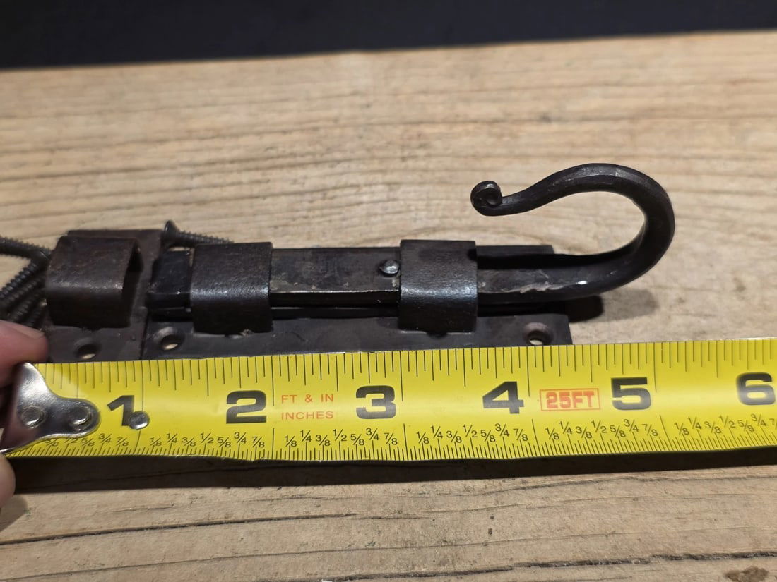 Hand Forged Wrought Iron Slide Latch Rustic Barrel Bolt - 12