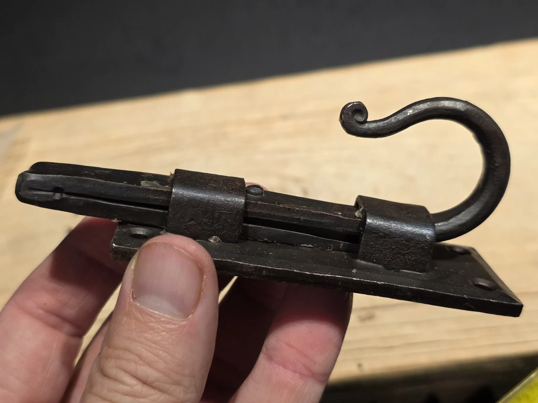 Hand Forged Wrought Iron Slide Latch Rustic Barrel Bolt - 8