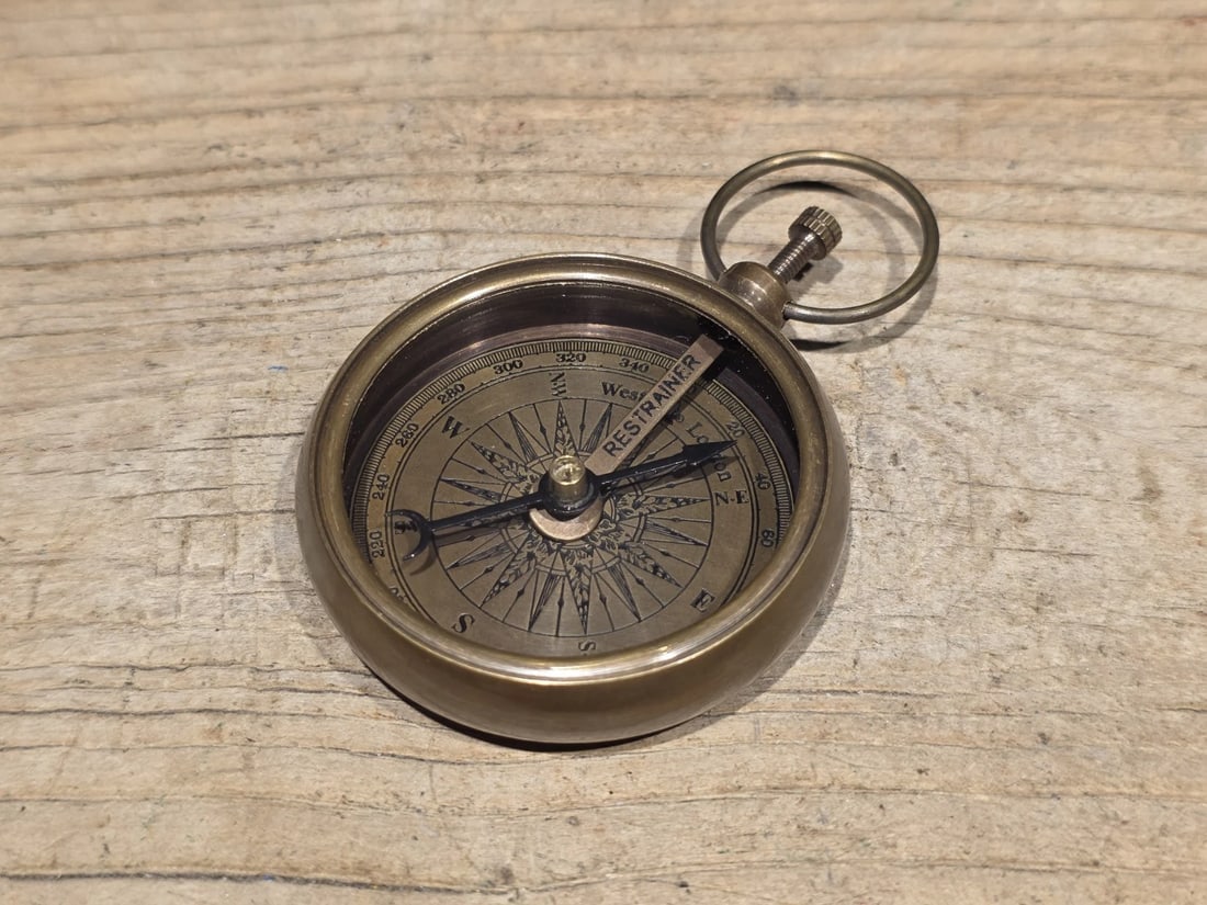 Solid Brass Pocket Compass - 3