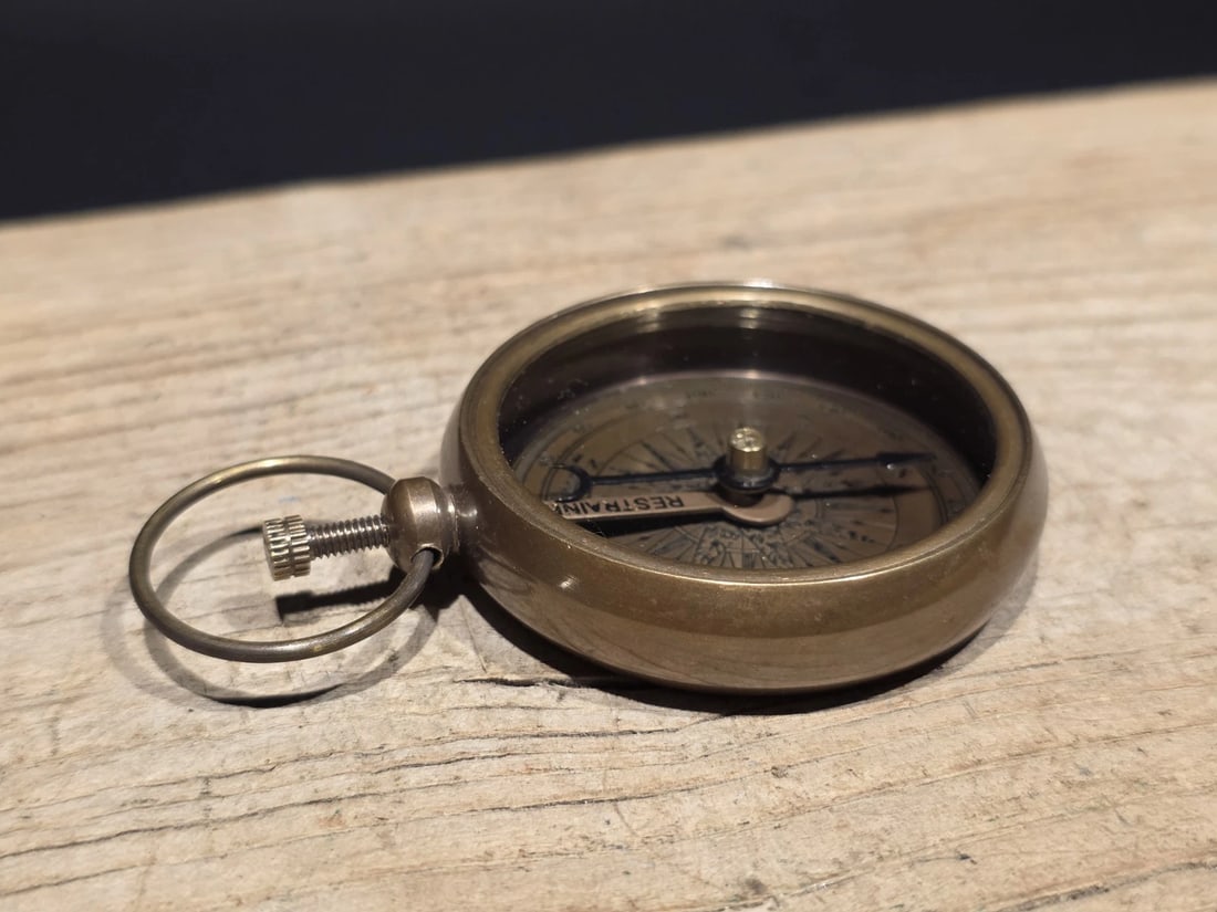 Solid Brass Pocket Compass - 8