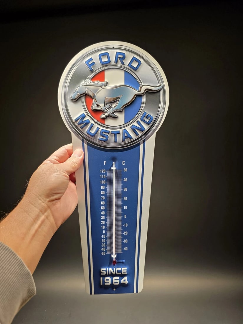Ford Mustang American Thermometer Sign - 11
