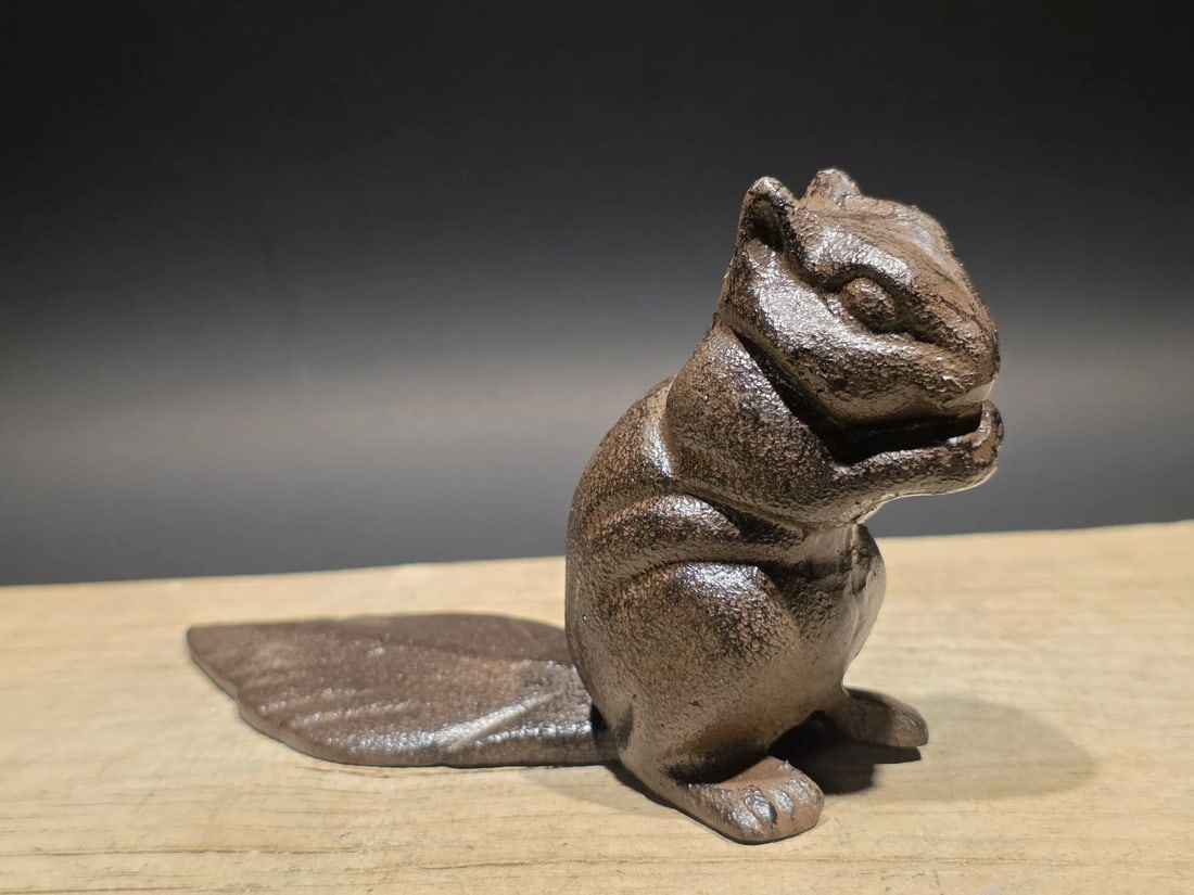 Cast Iron Squirrel Door Stop Wedge - 8