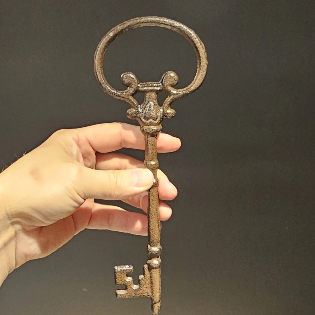 Cast Iron Large Ornate Skeleton Key - 9