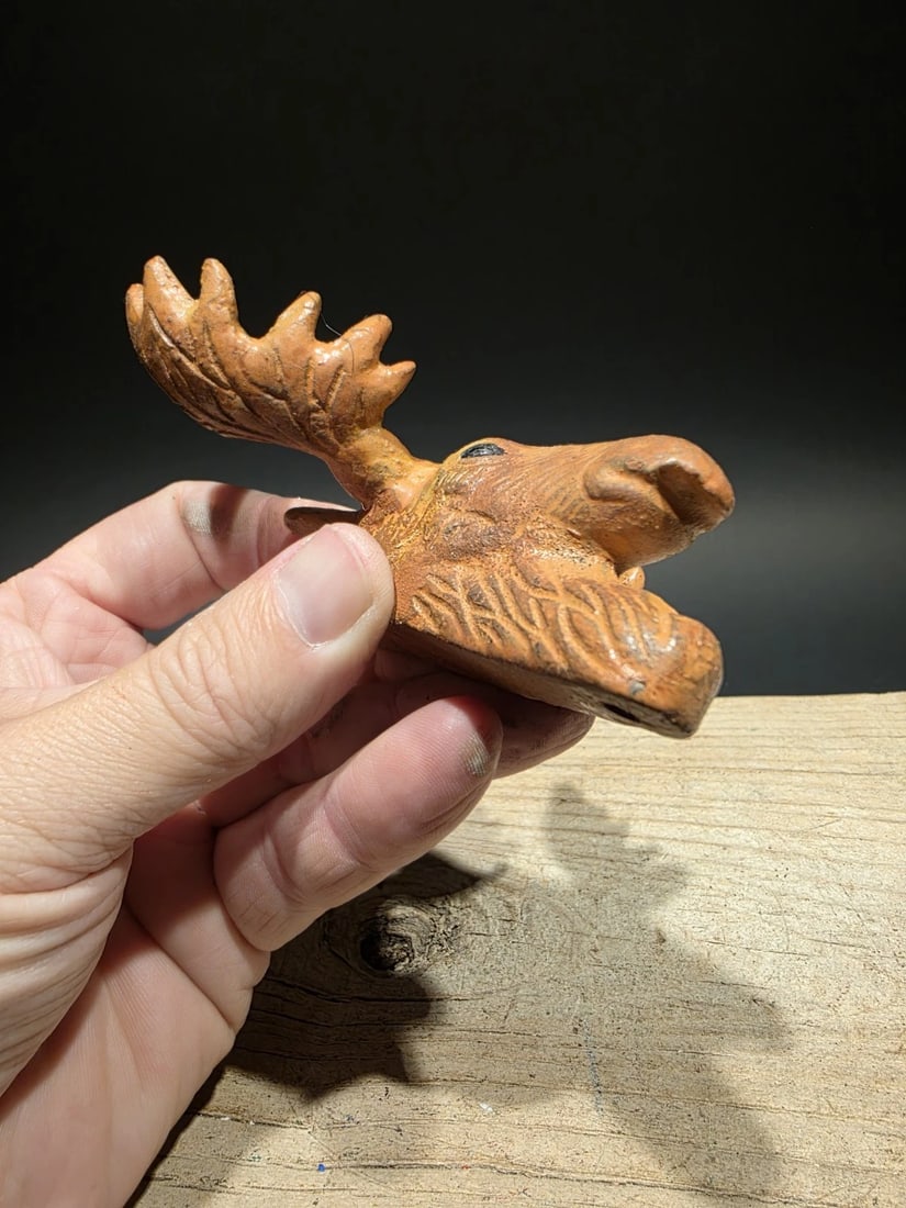 Cast Iron Moose Head Bar Bottle Opener - 7