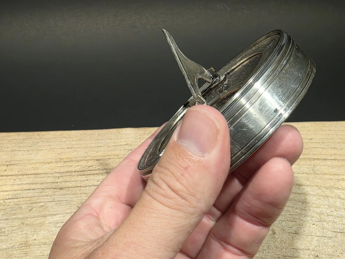 Silver Plated Bronze Sundial Compass - 8