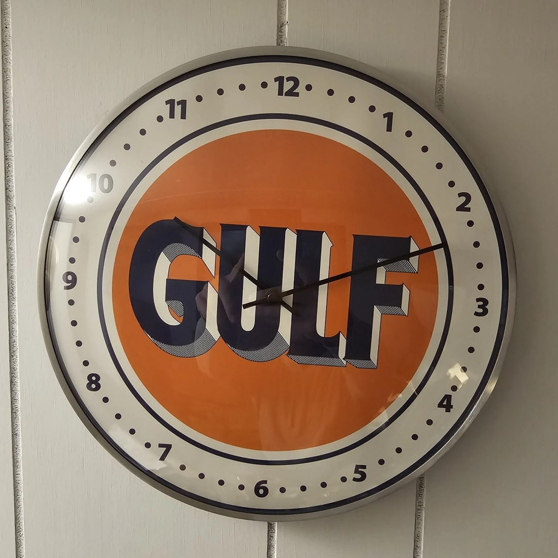 12" Round Gulf Oil Wall Clock Sign - 2