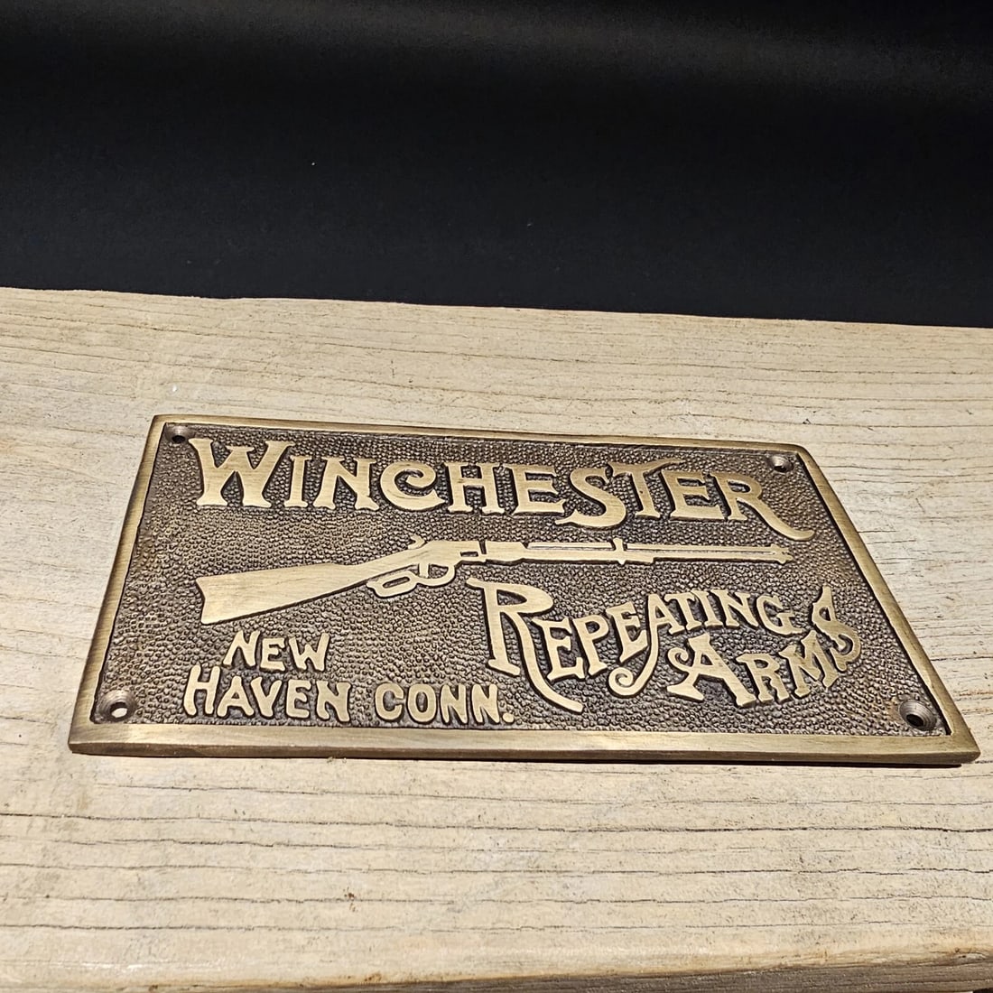 6 5/8" Brass Winchester Plaque Sign - 9