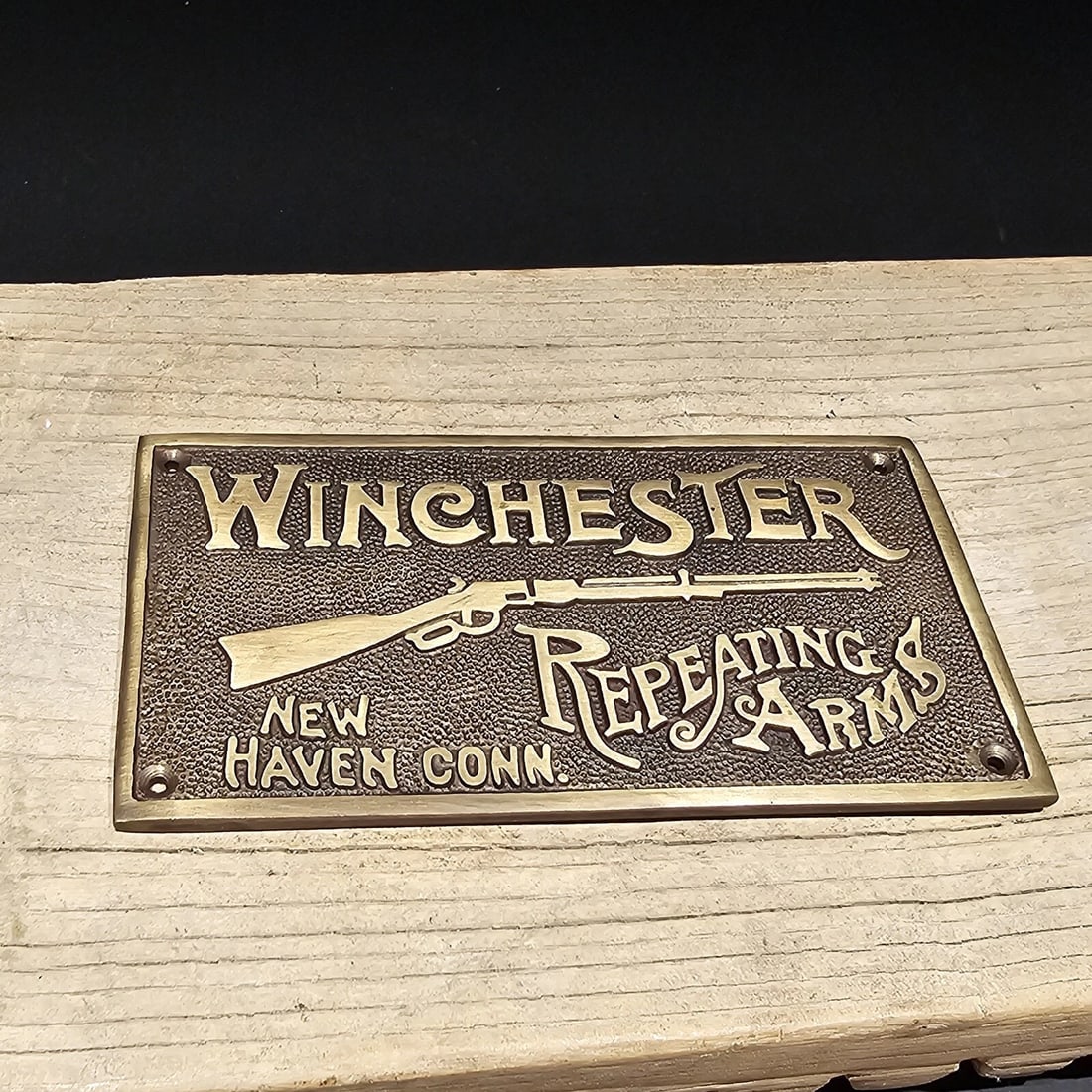 6 5/8" Brass Winchester Plaque Sign - 3