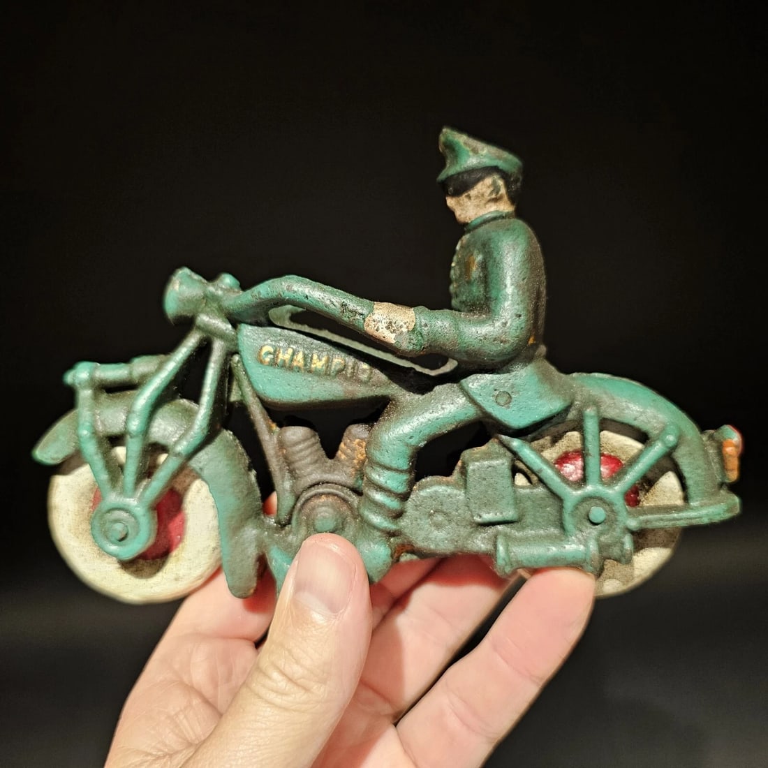 7" Cast Iron Toy Motorcycle - 8