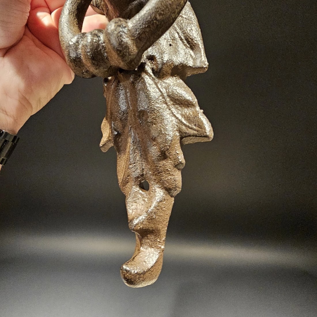 Cast Iron Lion Door Knocker w Hook - 12