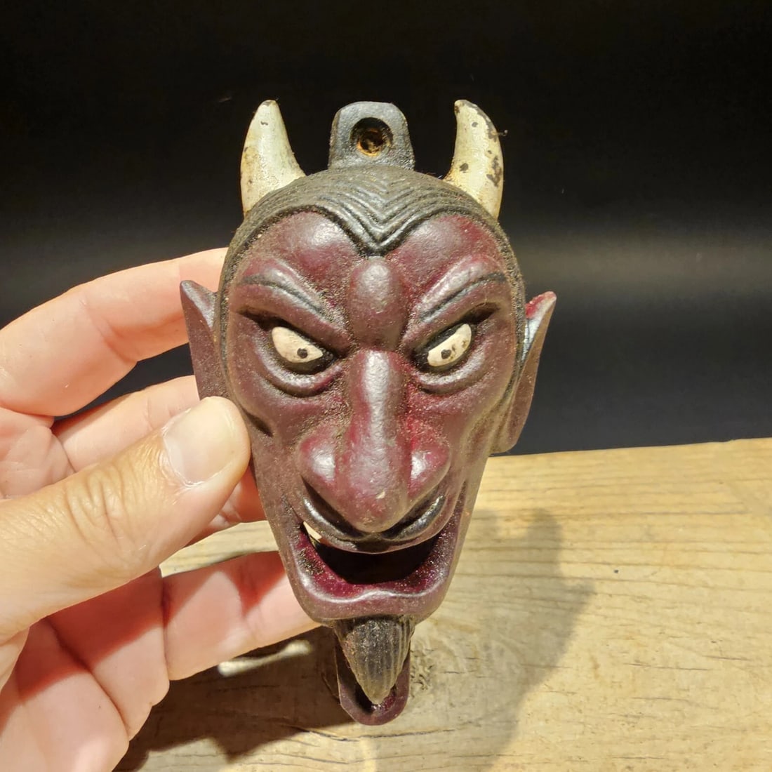 Cast Iron folk art Devil Wall mount Bottle Opener - 10