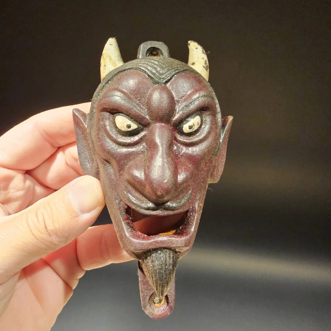 Cast Iron folk art Devil Wall mount Bottle Opener - 7