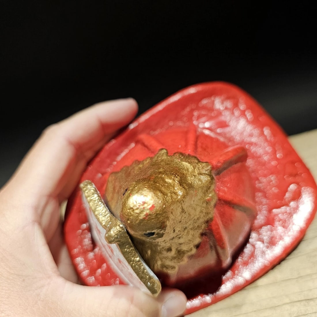 Miniature Cast Iron Texaco Fireman Helmet - 7