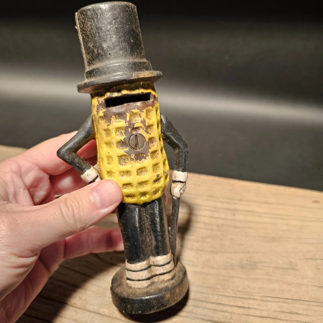 Cast Iron Peanut Coin Bank - 3