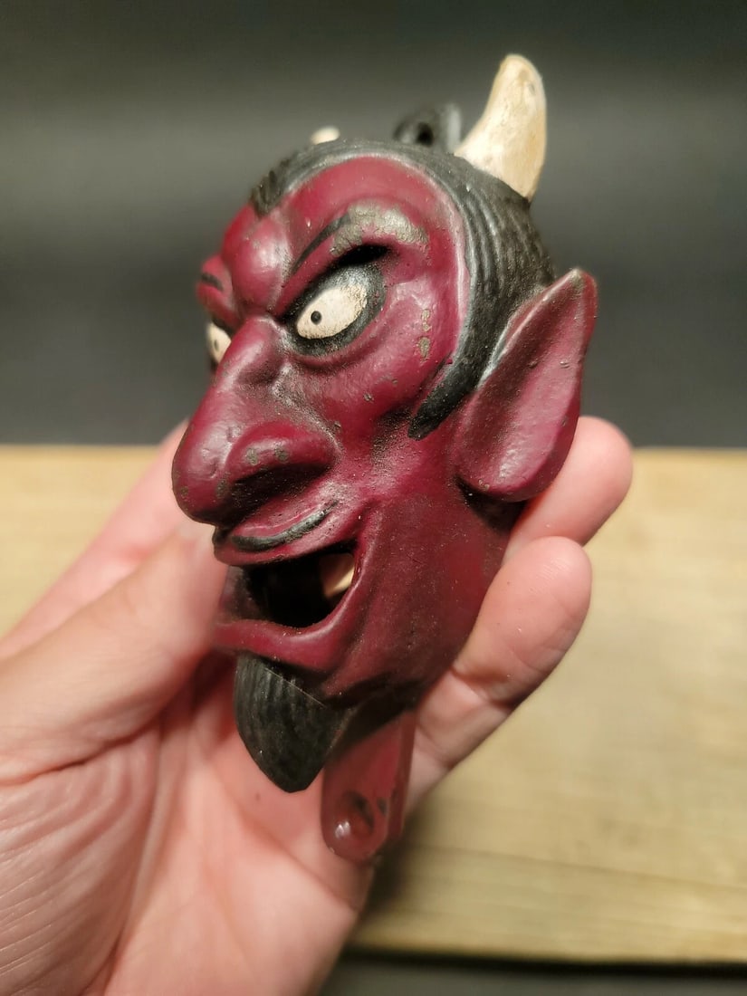 Cast Iron folk art Devil Wall mount Bottle Opener - 10