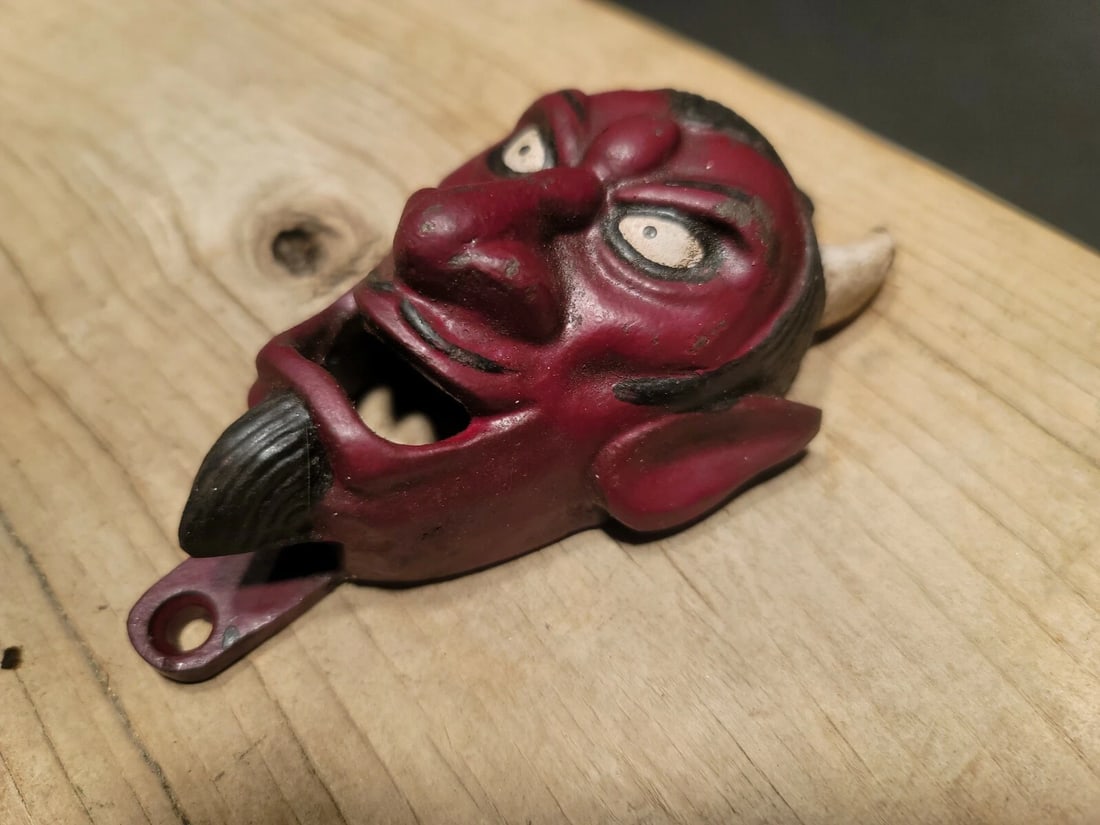 Cast Iron folk art Devil Wall mount Bottle Opener - 12