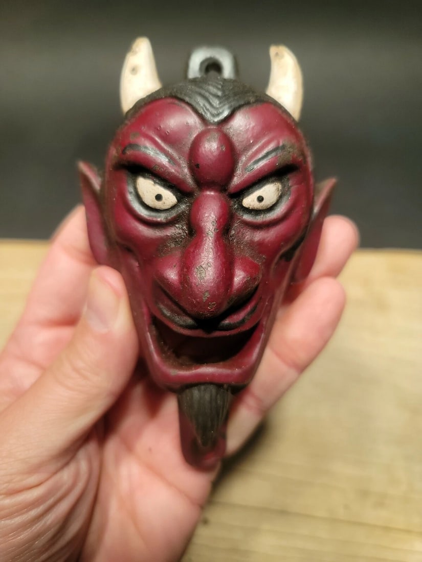 Cast Iron folk art Devil Wall mount Bottle Opener - 7
